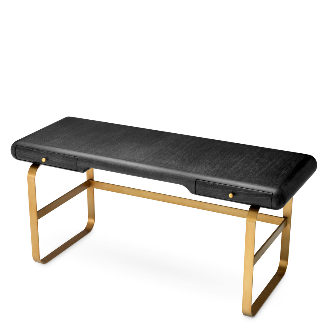 Eichholtz Bureau Nathaniel Charcoal Oak Brushed Brass