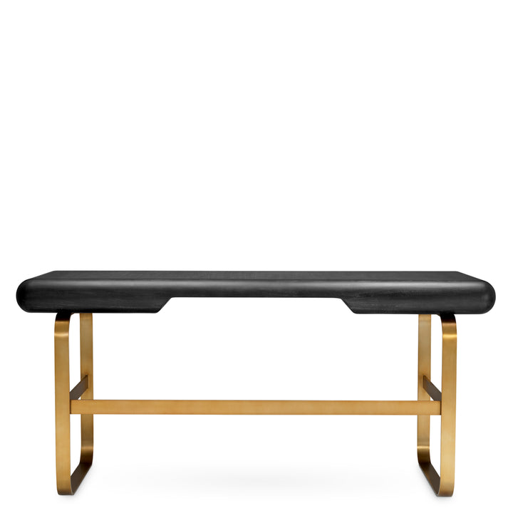 Eichholtz Bureau Nathaniel Charcoal Oak Brushed Brass