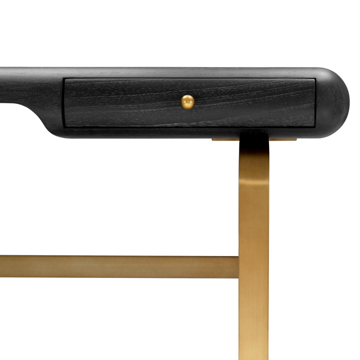 Eichholtz Bureau Nathaniel Charcoal Oak Brushed Brass