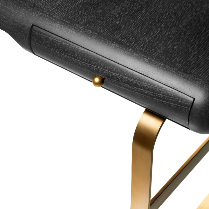 Eichholtz Bureau Nathaniel Charcoal Oak Brushed Brass