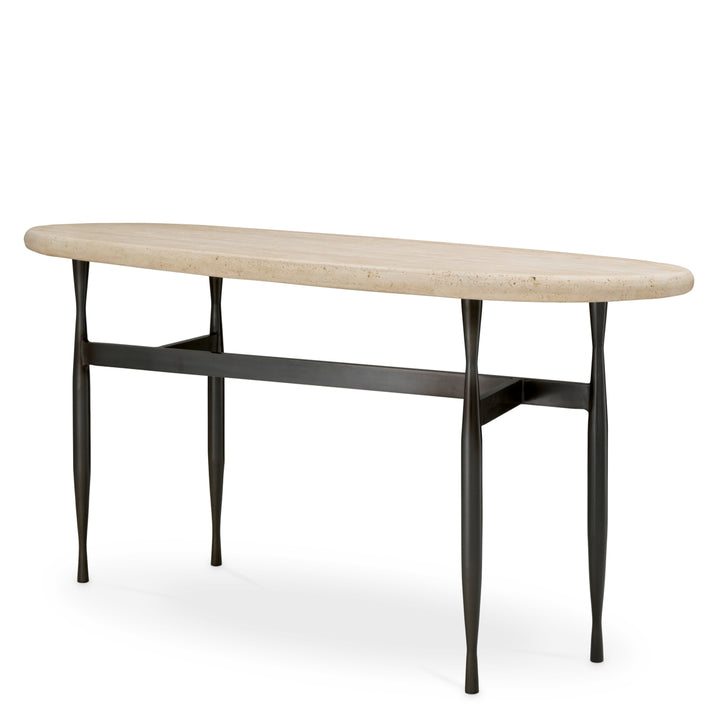 Eichholtz Consoletafel Palermo Bronze Travertine