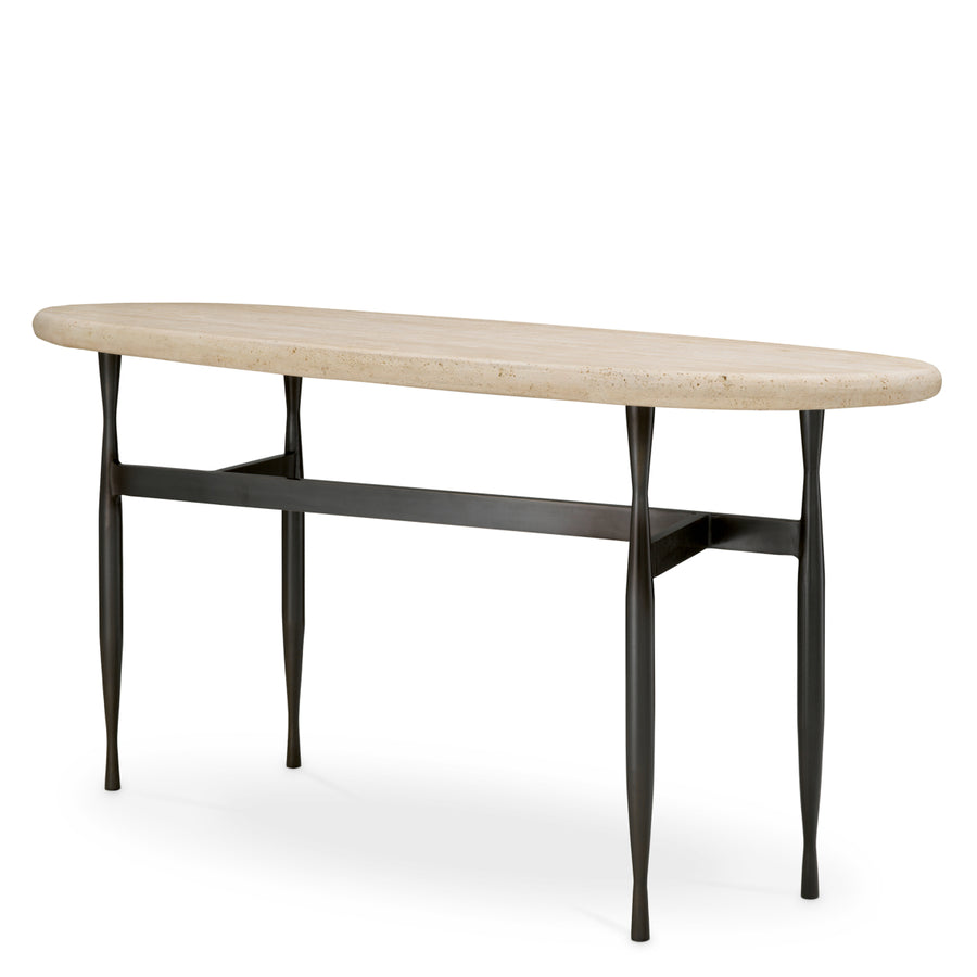 Eichholtz Consoletafel Palermo Bronze Travertine