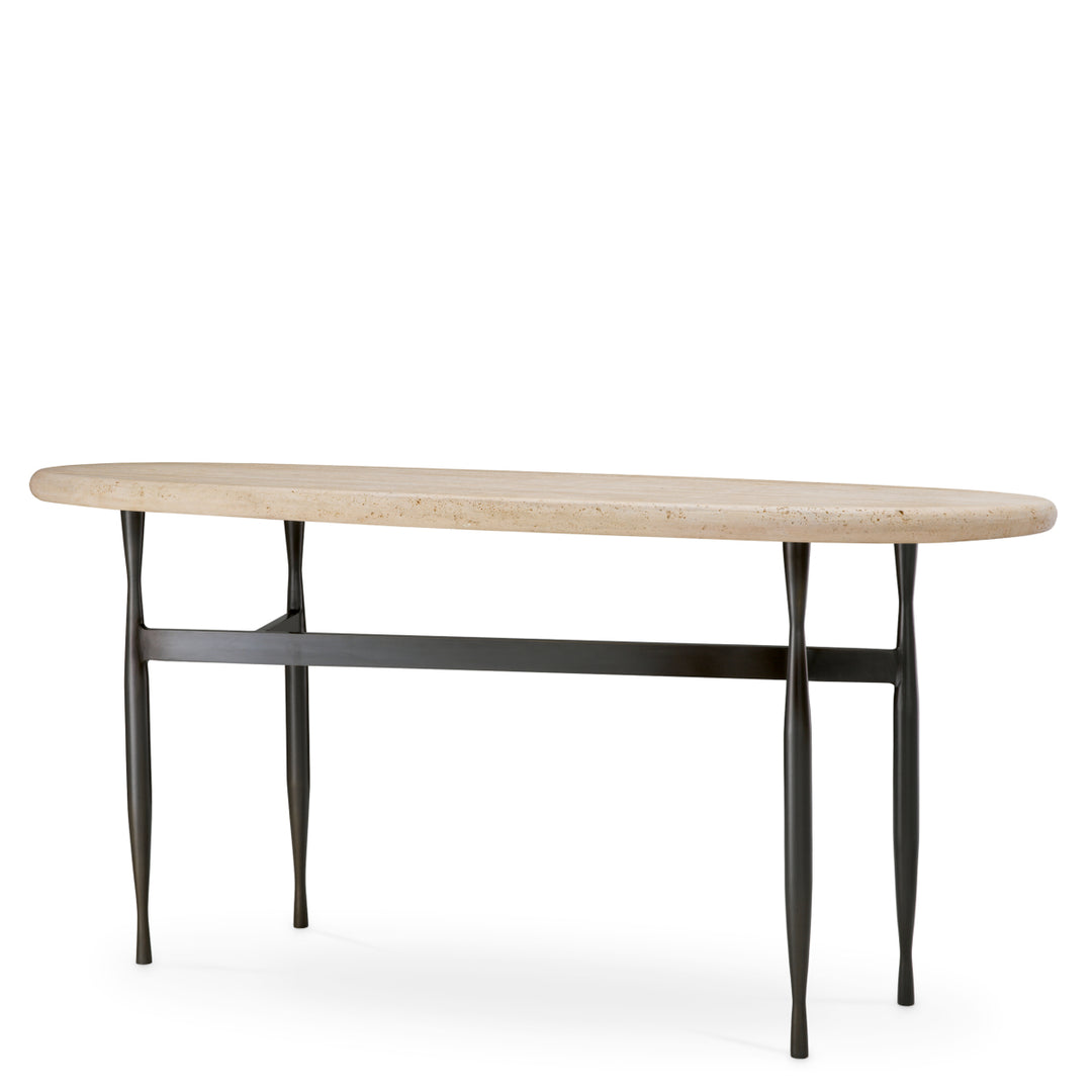 Eichholtz Consoletafel Palermo Bronze Travertine