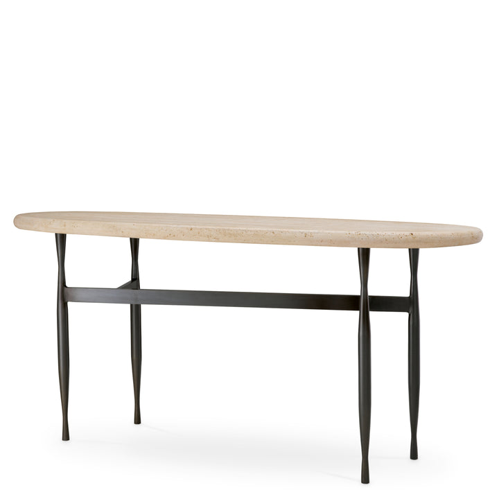 Eichholtz Consoletafel Palermo Bronze Travertine