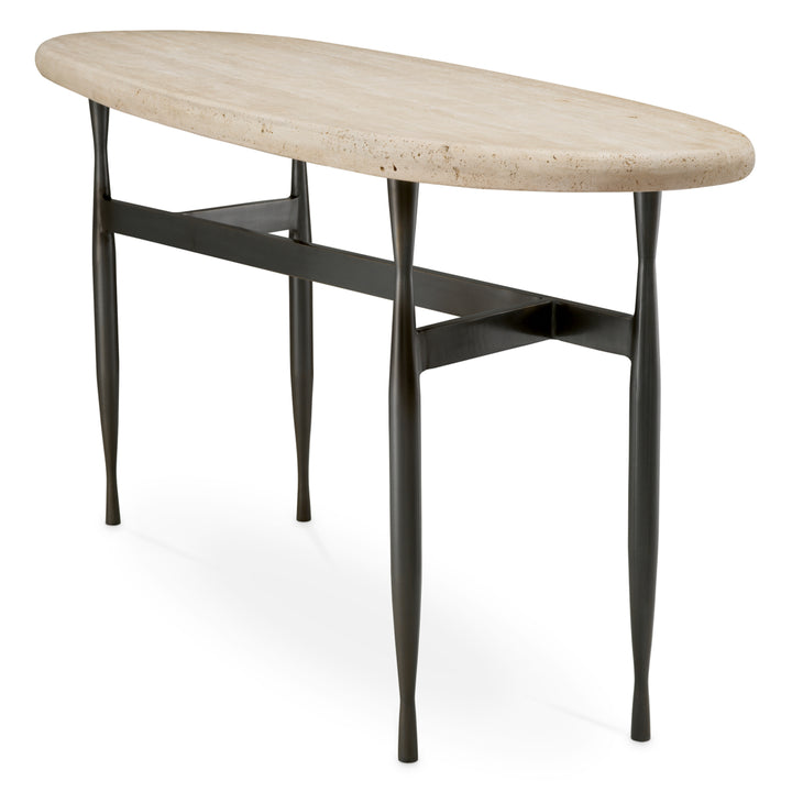 Eichholtz Consoletafel Palermo Bronze Travertine