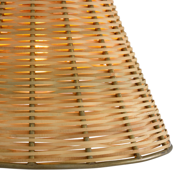 Eichholtz Wandlamp Kon Tiki Vintage Messing Rotan – afbeelding 7