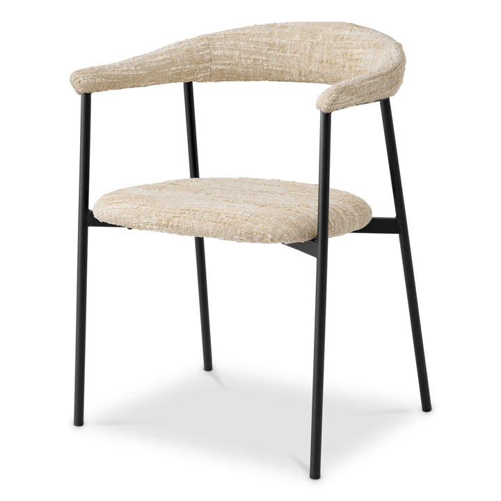 Eichholtz Eetkamerstoel Julio Bouclé Sonata Cream Set van 2