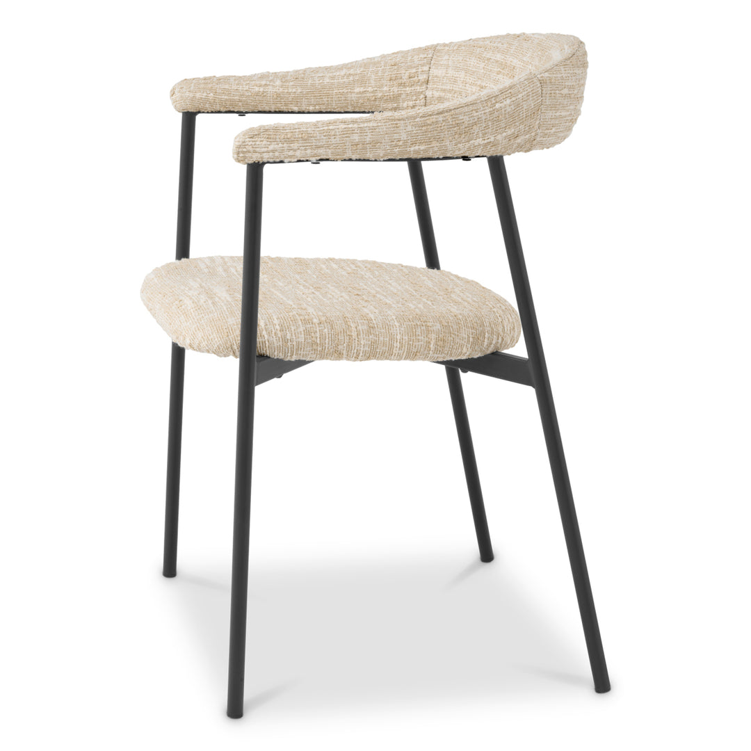 Eichholtz Eetkamerstoel Julio Bouclé Sonata Cream Set van 2