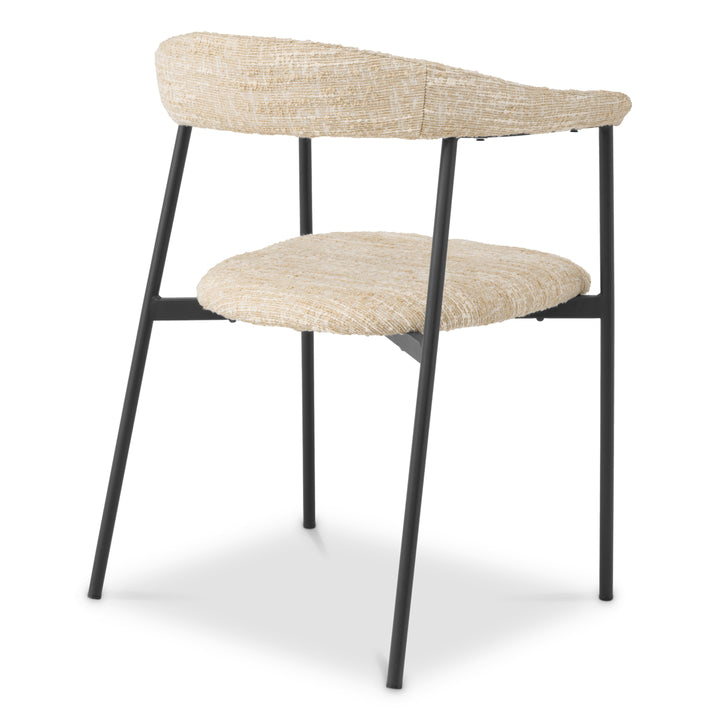 Eichholtz Eetkamerstoel Julio Bouclé Sonata Cream Set van 2