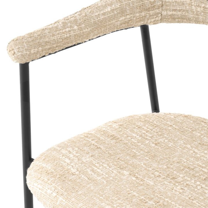 Eichholtz Eetkamerstoel Julio Bouclé Sonata Cream Set van 2