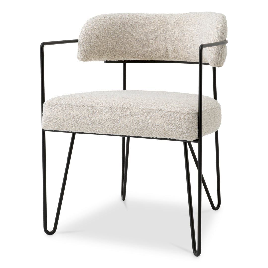 Eichholtz Eetkamerstoel Giuseppe Bouclé Chalk White