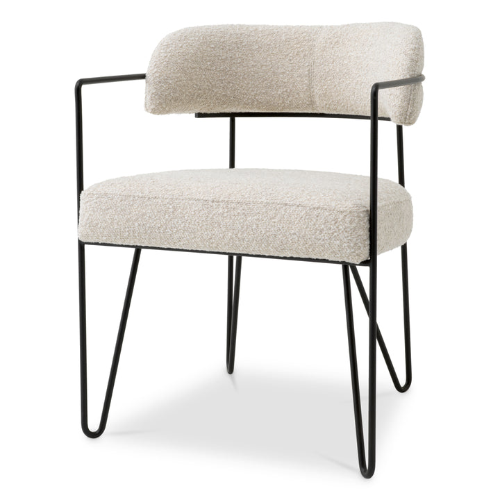 Eichholtz Eetkamerstoel Giuseppe Bouclé Chalk White