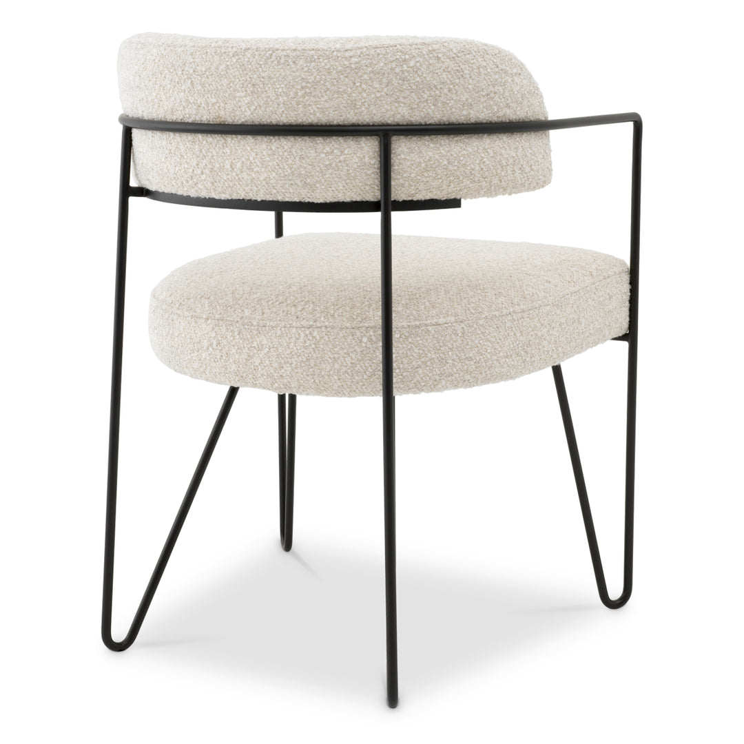 Eichholtz Eetkamerstoel Giuseppe Bouclé Chalk White