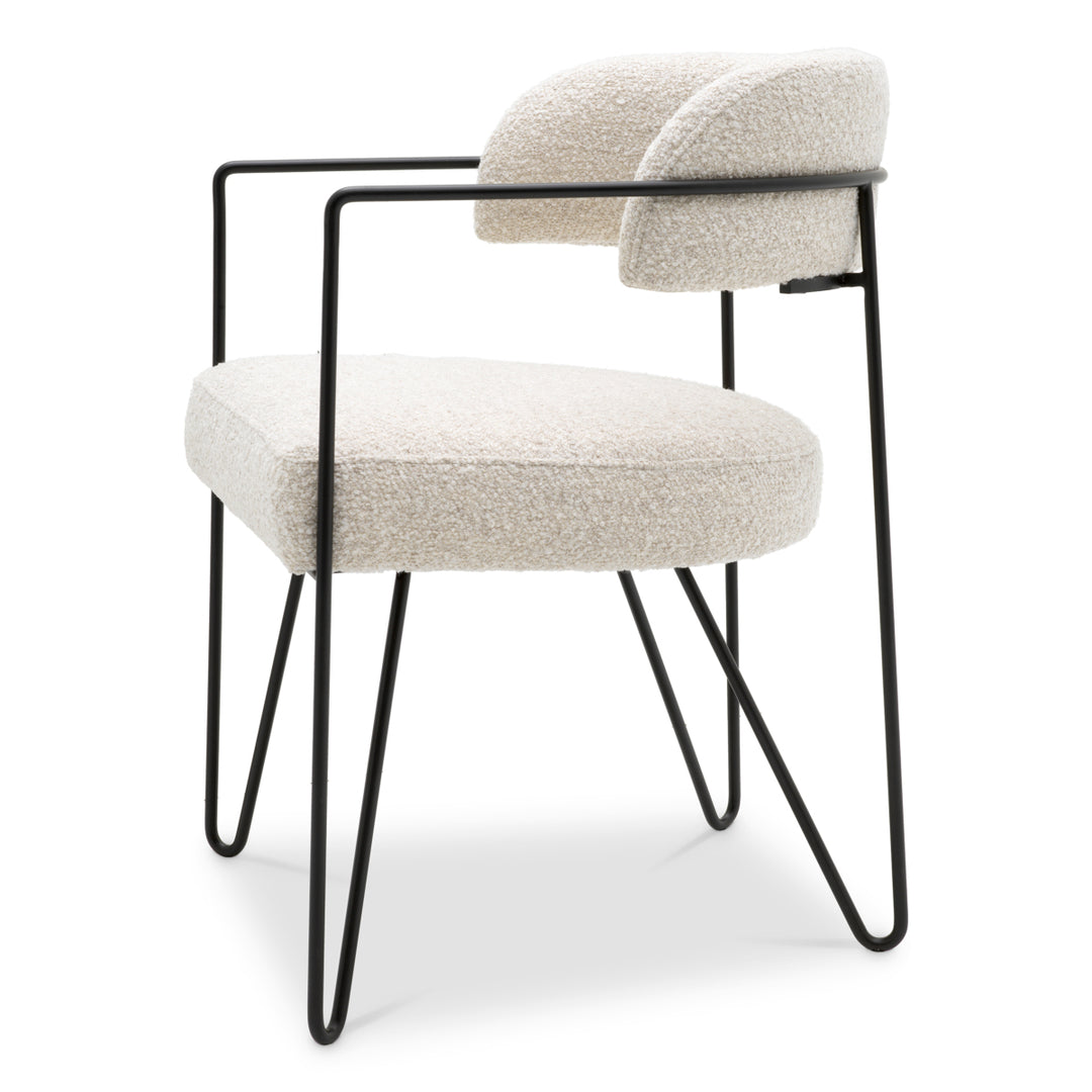 Eichholtz Eetkamerstoel Giuseppe Bouclé Chalk White