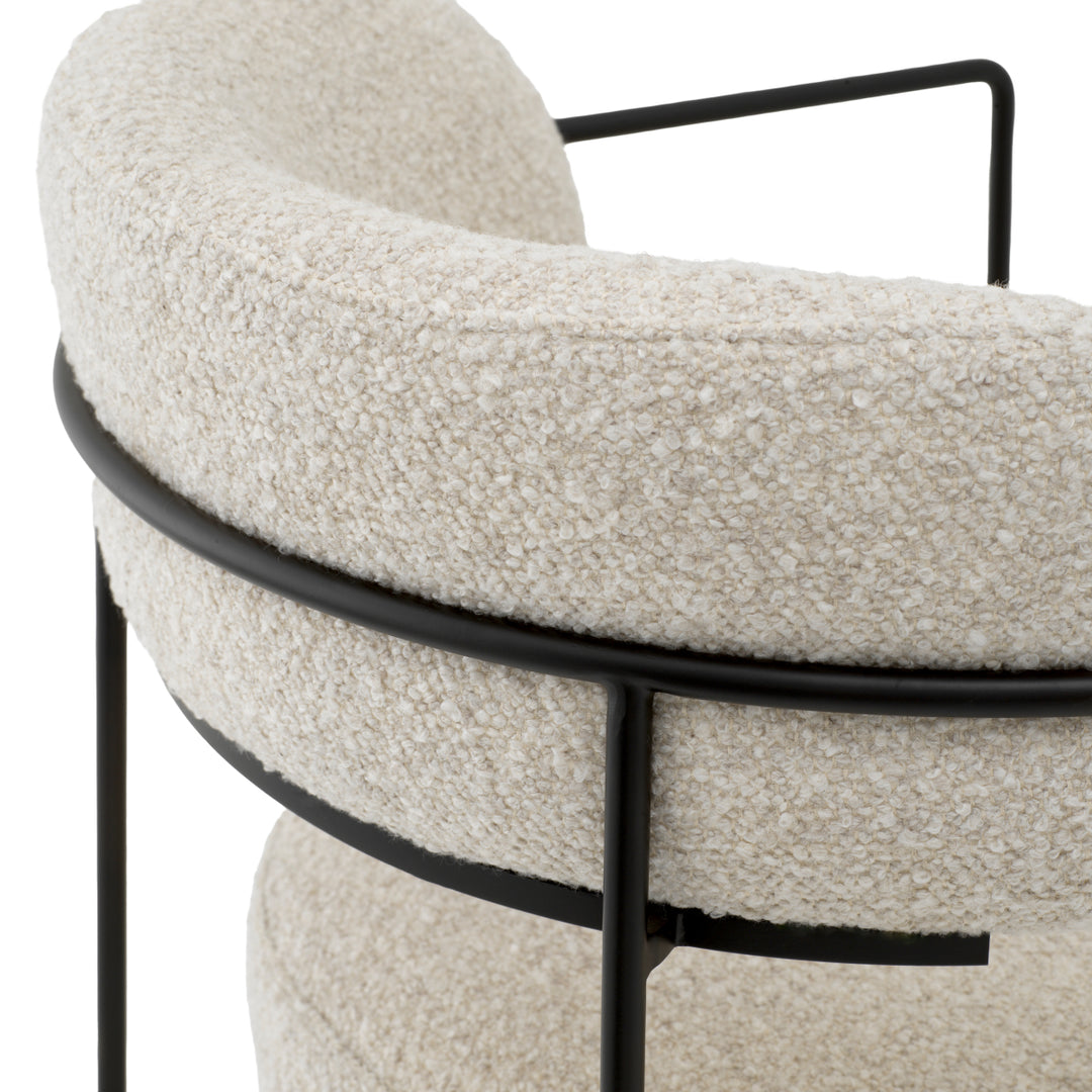 Eichholtz Eetkamerstoel Giuseppe Bouclé Chalk White