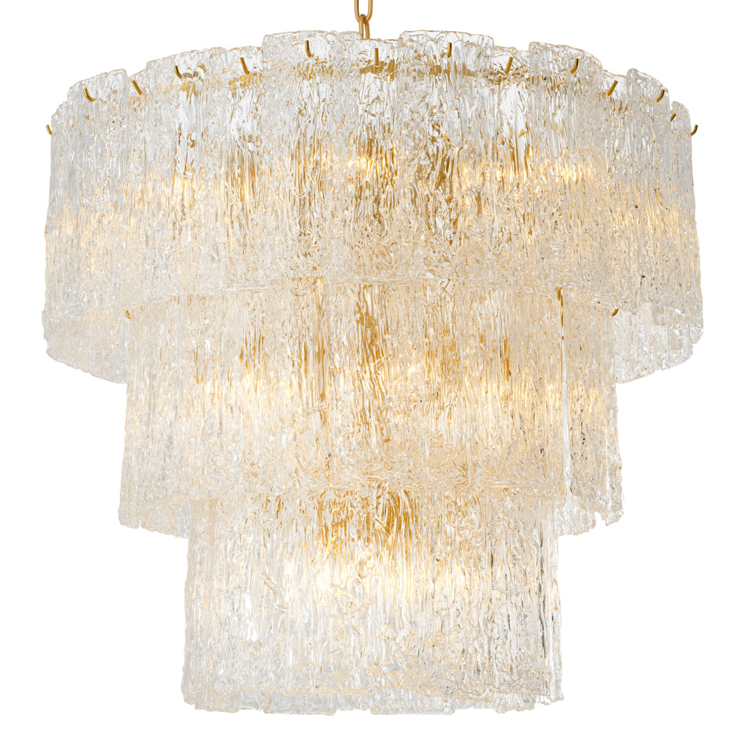Eichholtz Chandelier Almeria Antique Brass Handmade Glass