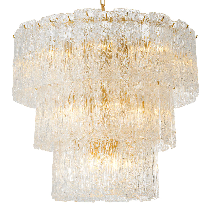 Eichholtz Chandelier Almeria Antique Brass Handmade Glass