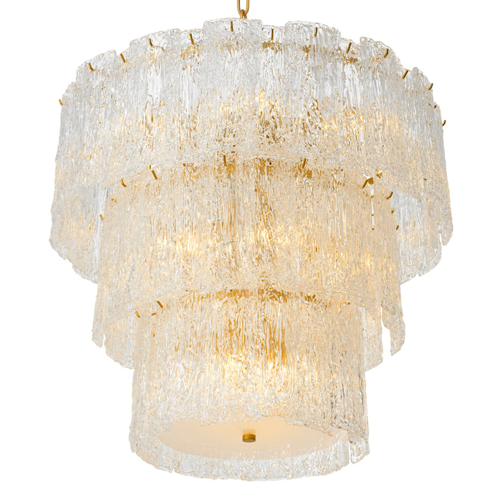 Eichholtz Chandelier Almeria Antique Brass Handmade Glass