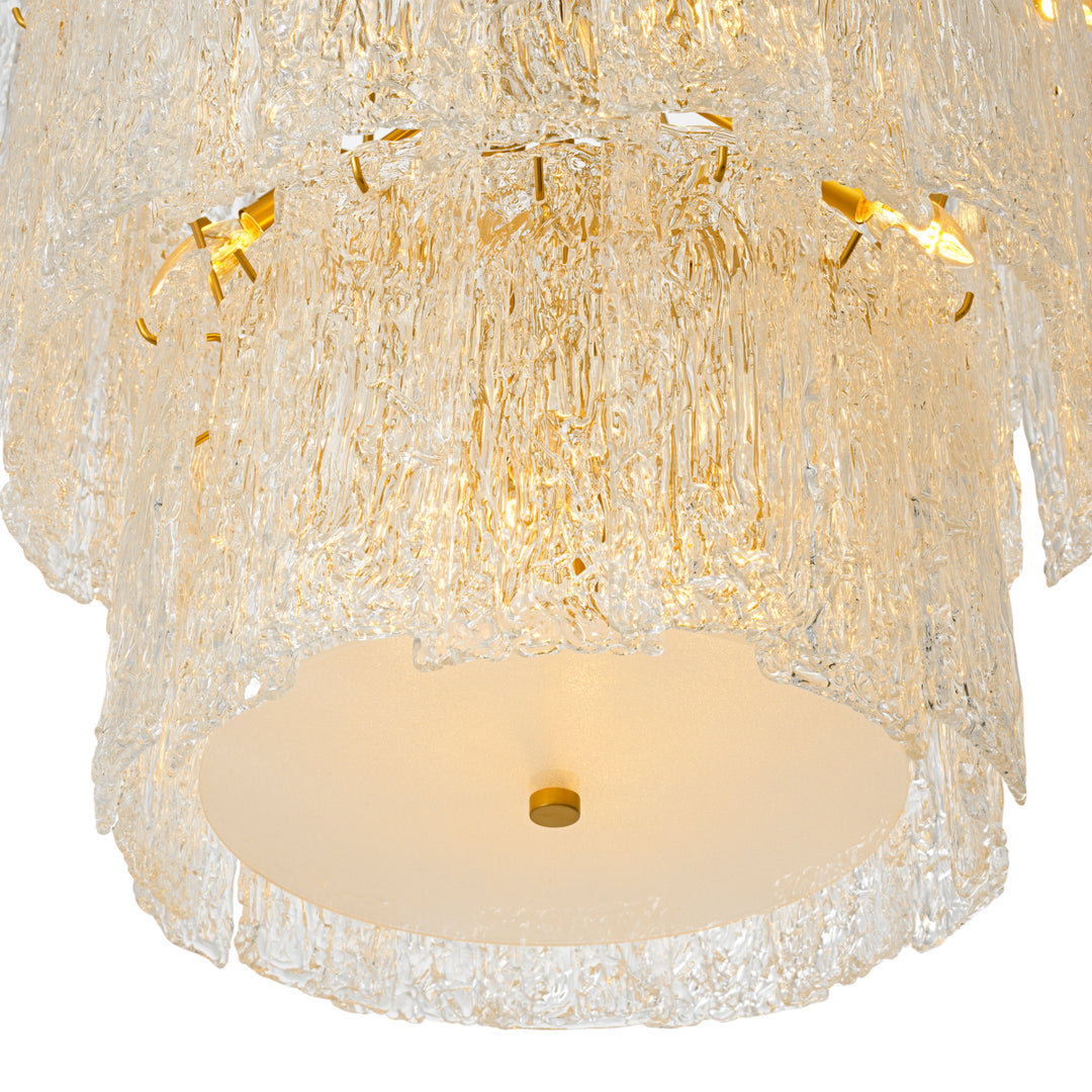 Eichholtz Chandelier Almeria Antique Brass Handmade Glass