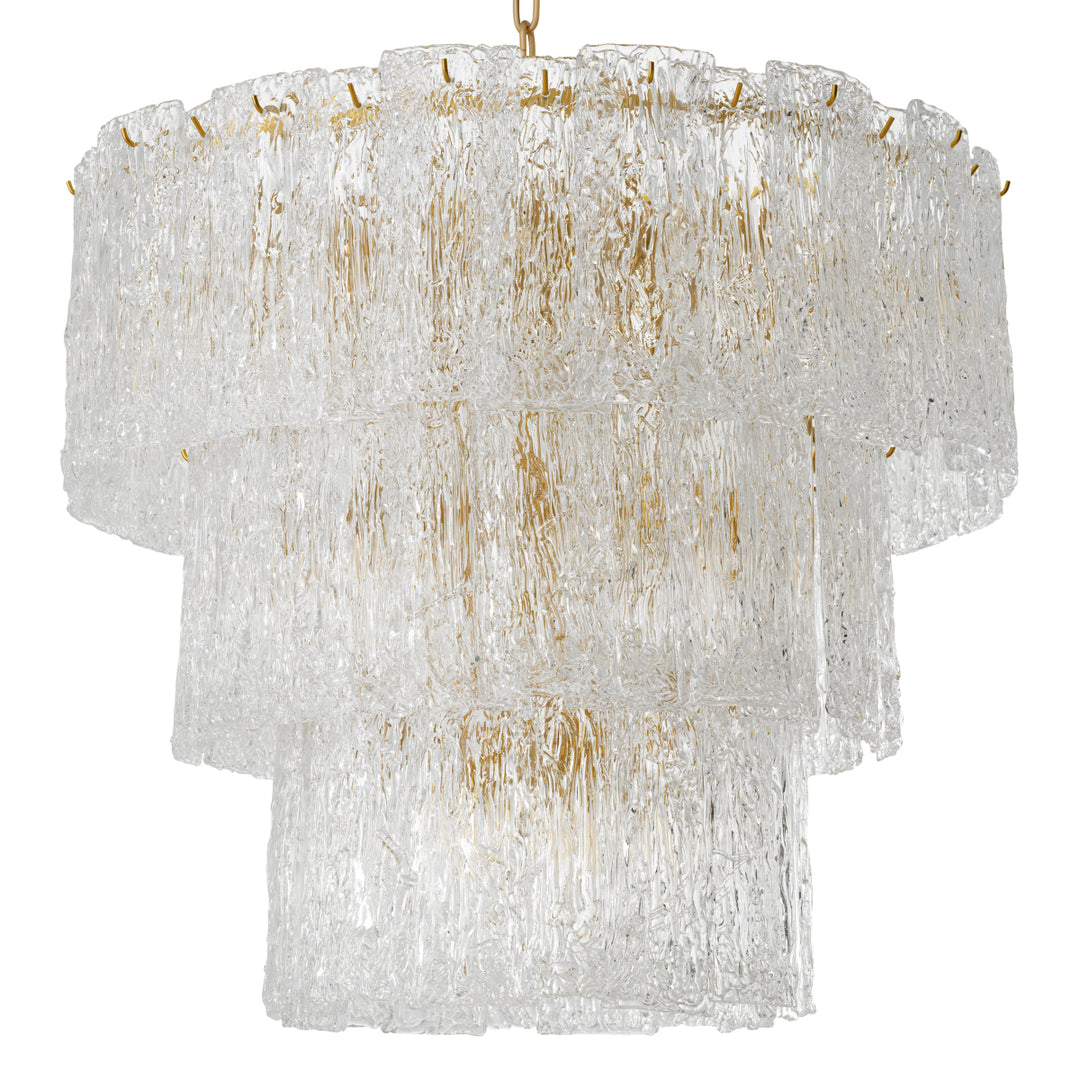 Eichholtz Chandelier Almeria Antique Brass Handmade Glass