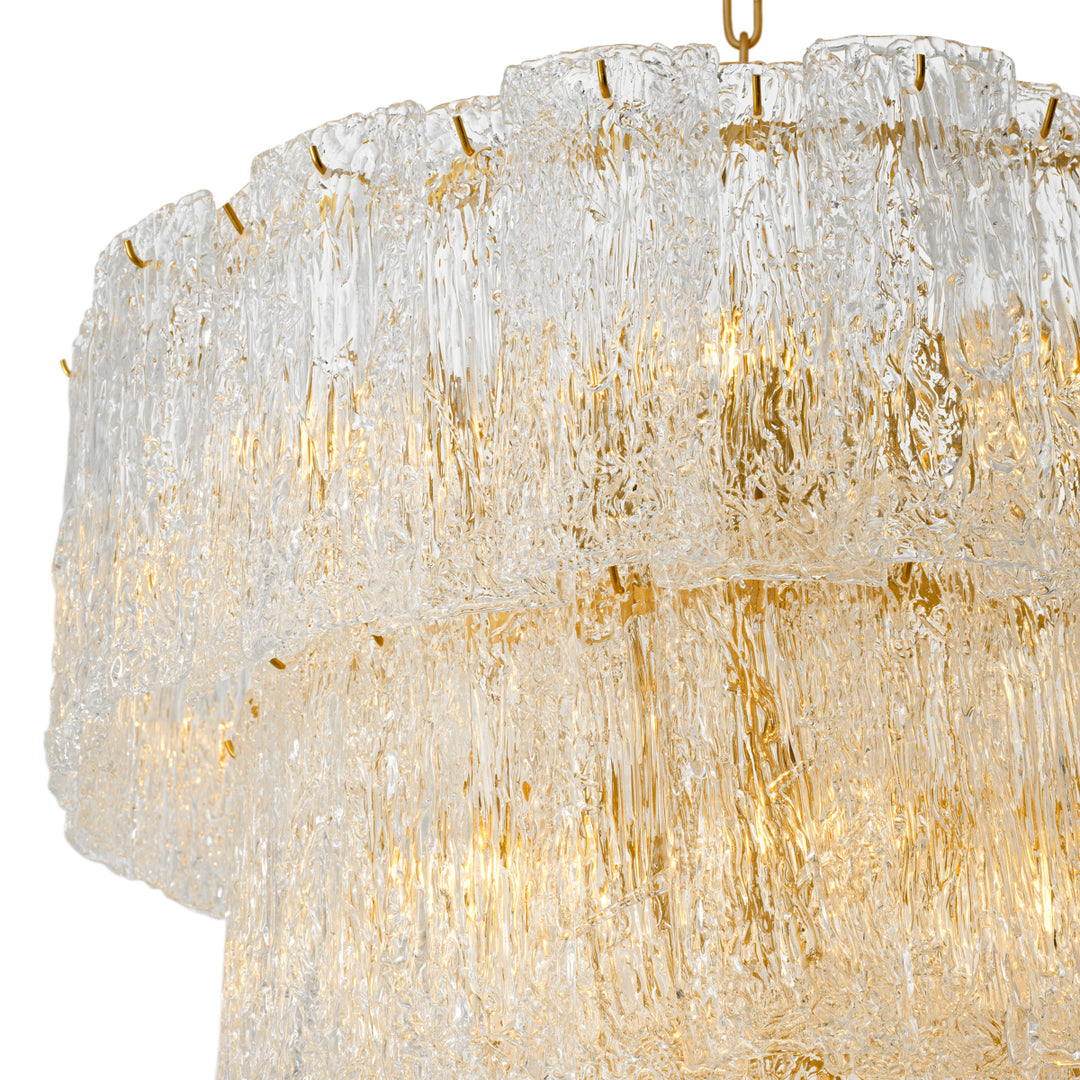 Eichholtz Chandelier Almeria Antique Brass Handmade Glass