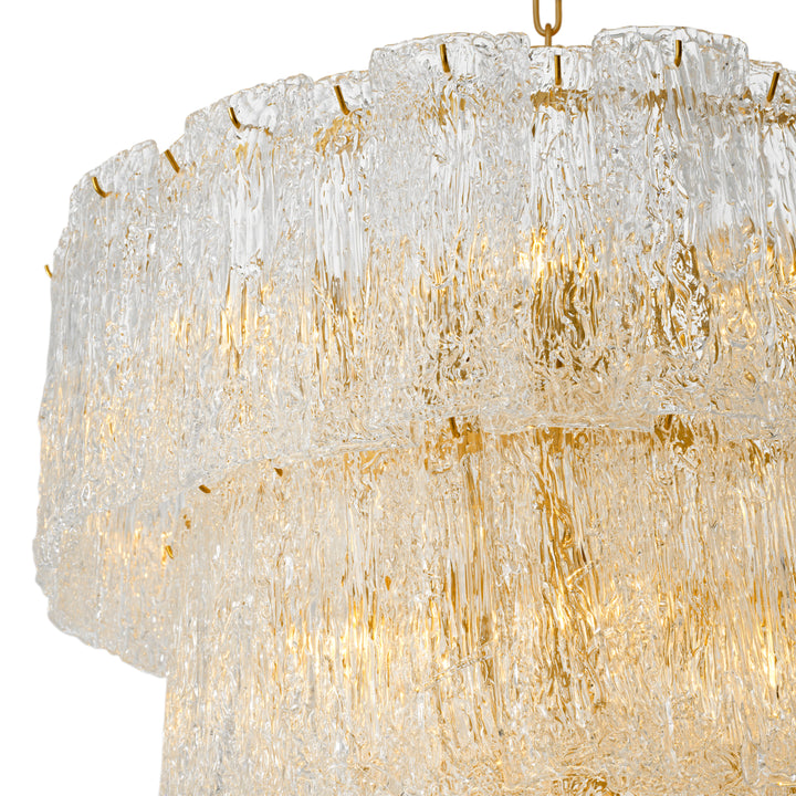 Eichholtz Chandelier Almeria Antique Brass Handmade Glass
