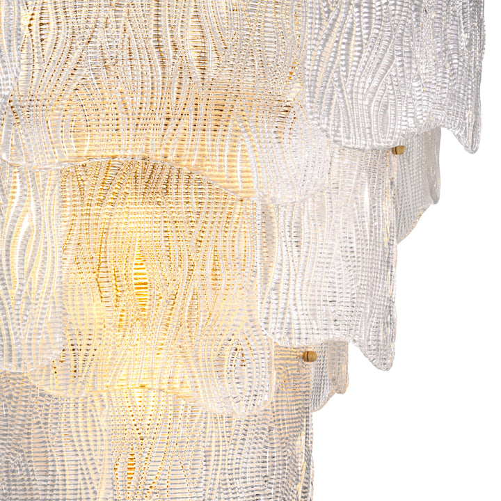 Eichholtz Kroonluchter Asinara L Antique Brass Textured Glass