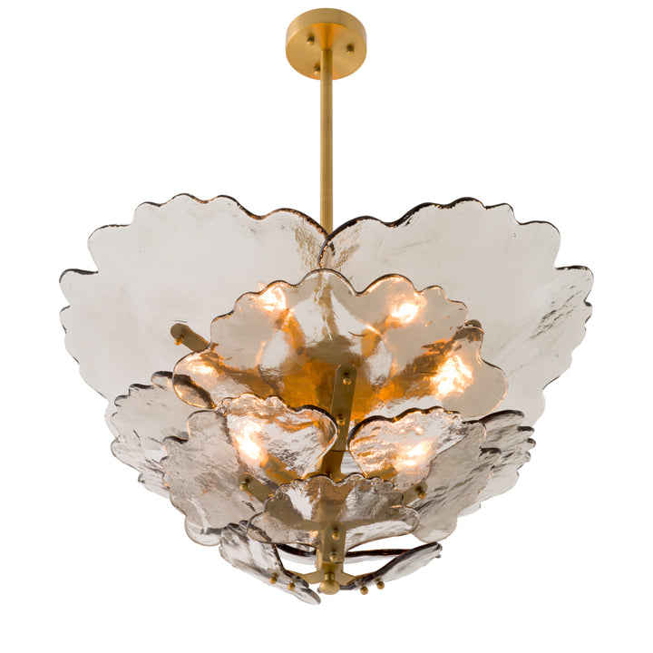 Eichholtz Chandelier Florina Antique Brass Smoke Glass