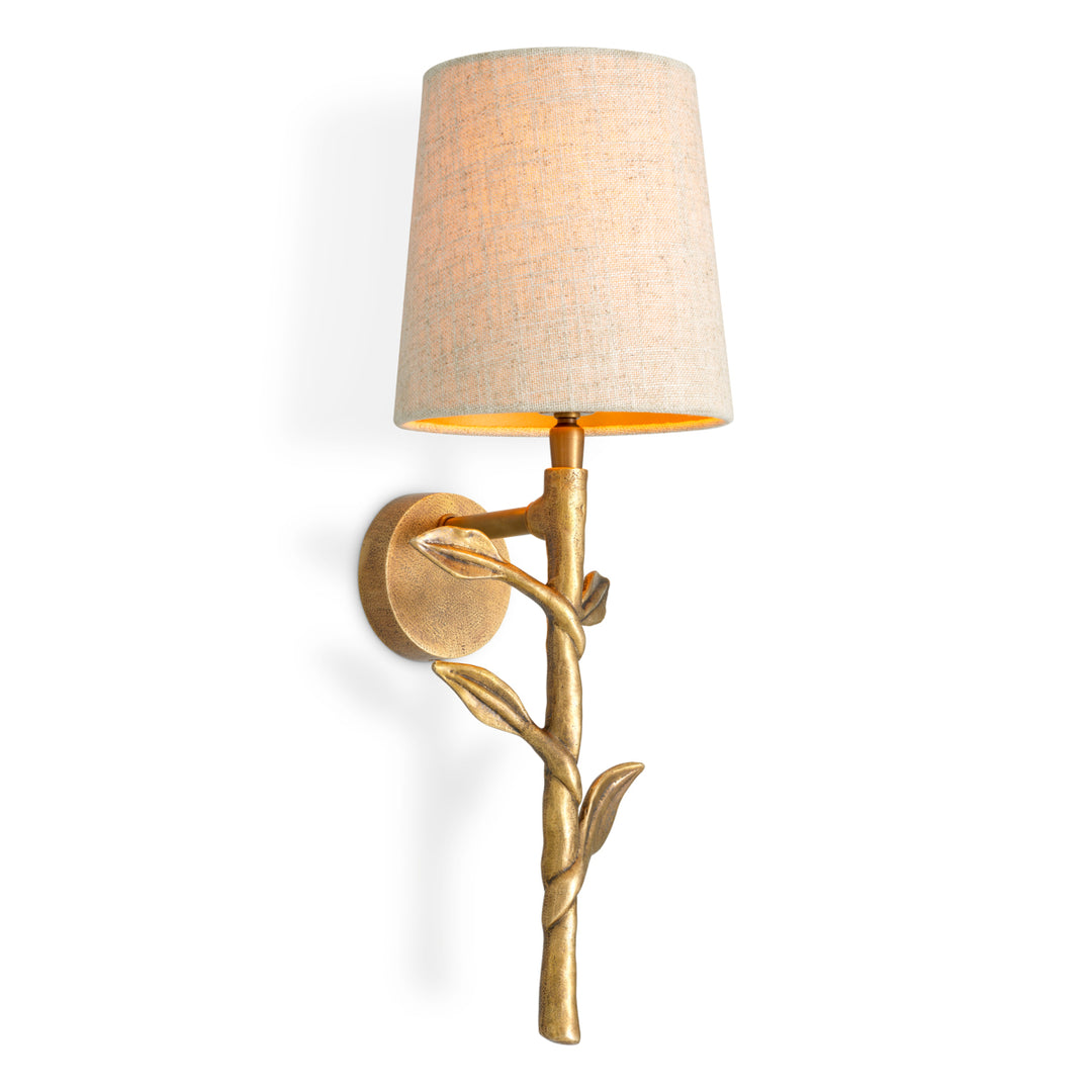 Eichholtz Wandlamp Farini Vintage Messing Linnen – afbeelding 1