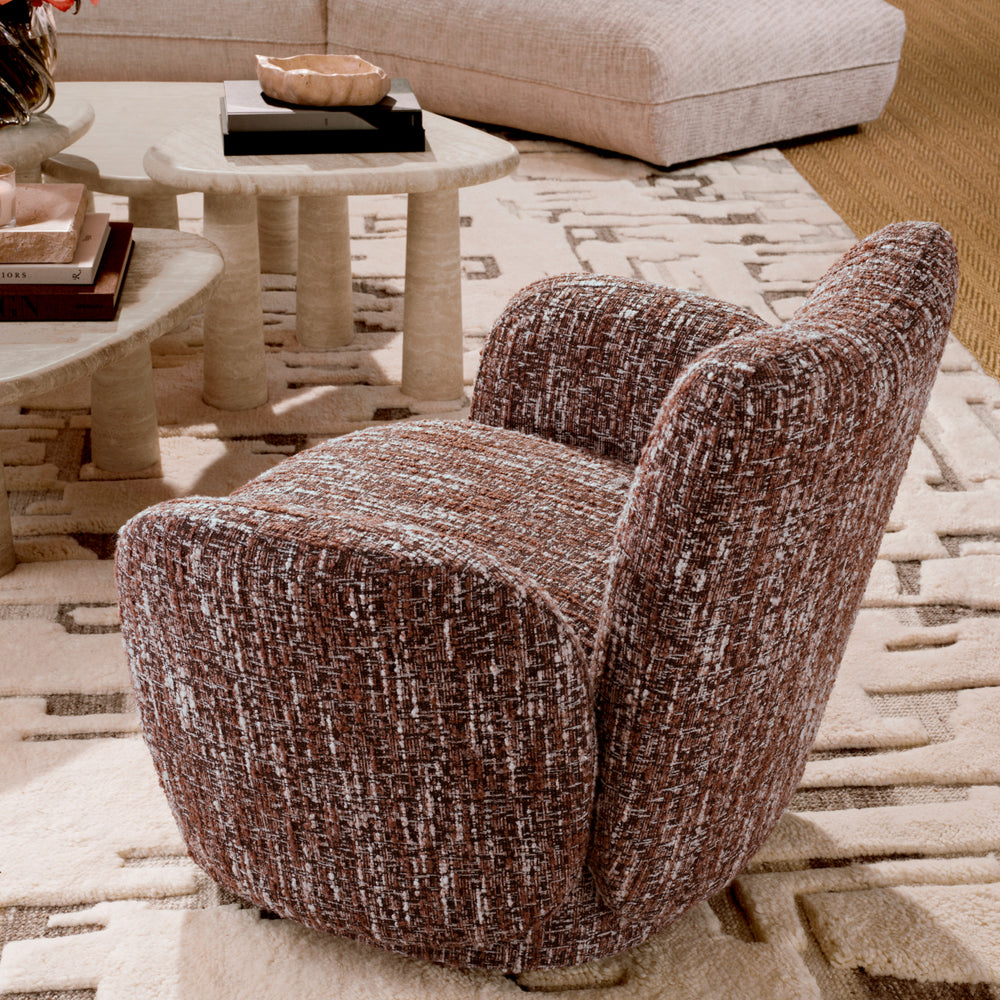Eichholtz Draaifauteuil Merida Bouclé Sonata Red
