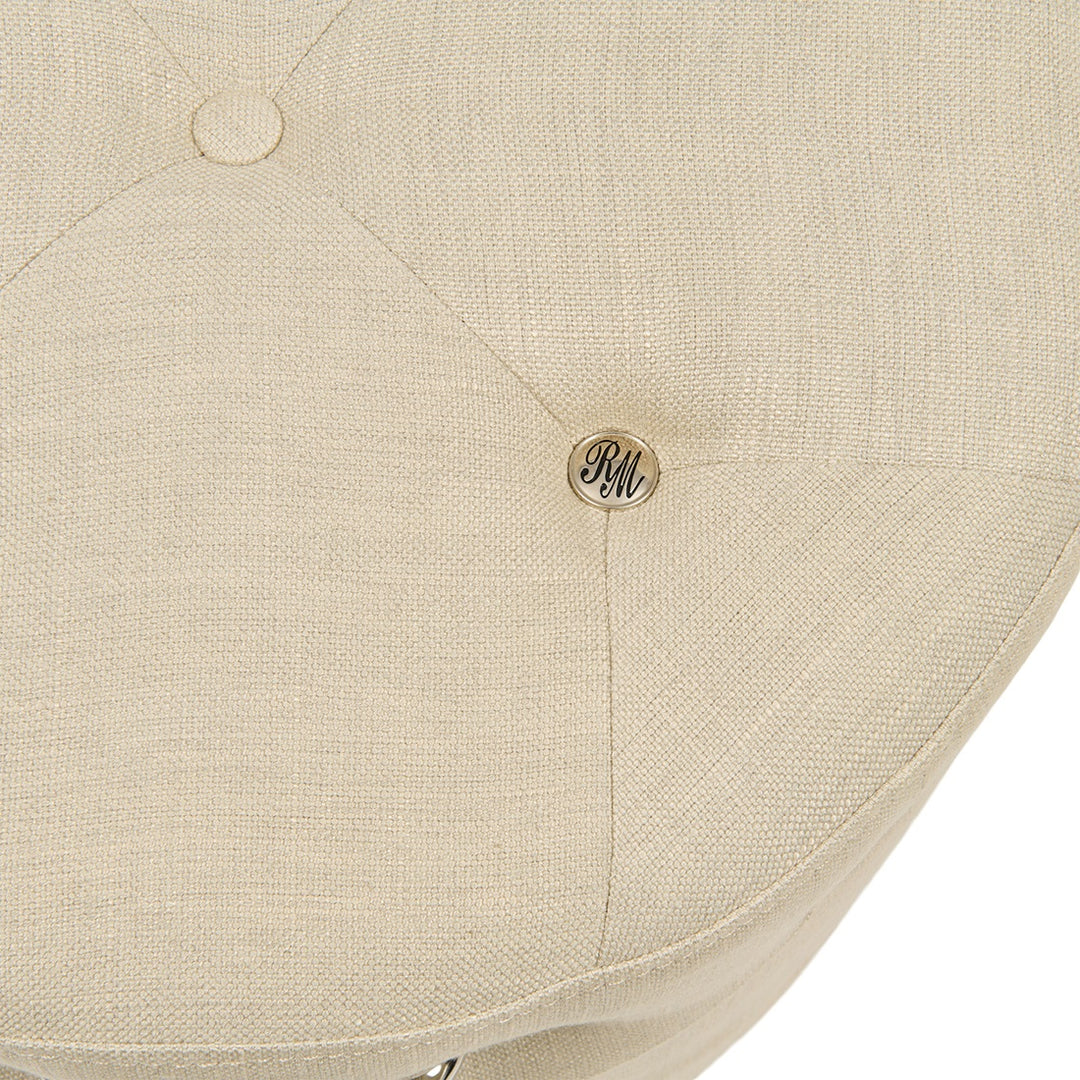 Bowery Footstool; Linen Flax