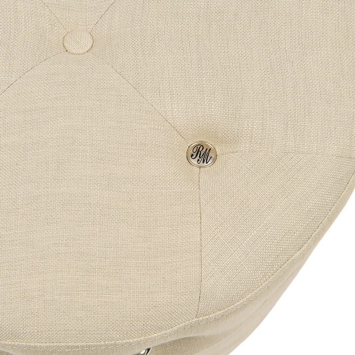 Bowery Footstool; Linen Flax