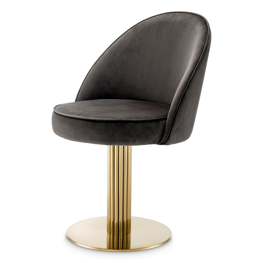 Eichholtz Eetkamerstoel Dorland Roche Dark Grey Velvet