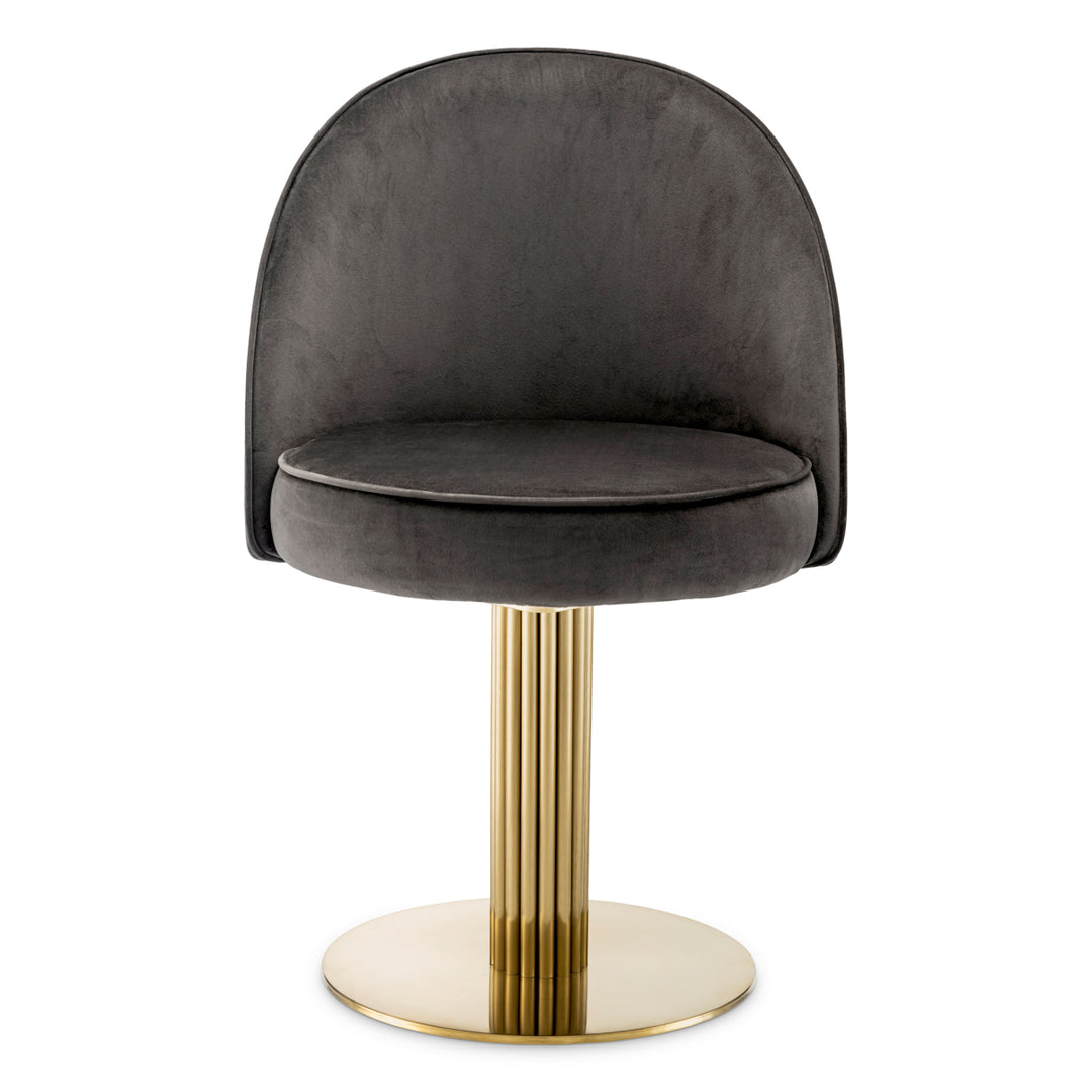 Eichholtz Eetkamerstoel Dorland Roche Dark Grey Velvet