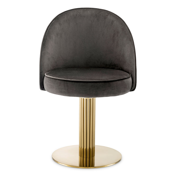 Eichholtz Eetkamerstoel Dorland Roche Dark Grey Velvet