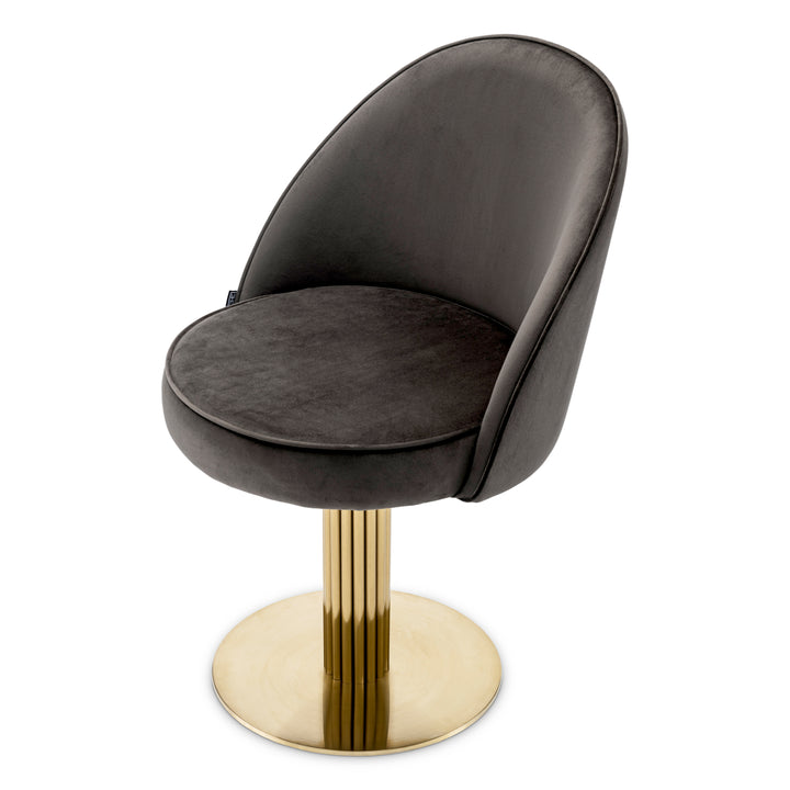 Eichholtz Eetkamerstoel Dorland Roche Dark Grey Velvet