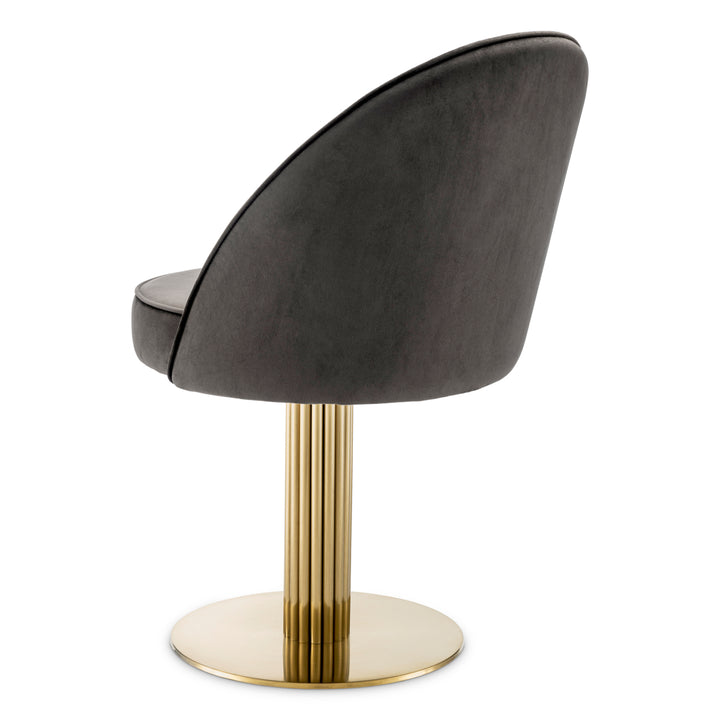 Eichholtz Eetkamerstoel Dorland Roche Dark Grey Velvet