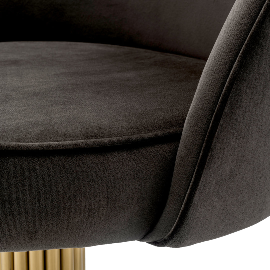 Eichholtz Eetkamerstoel Dorland Roche Dark Grey Velvet
