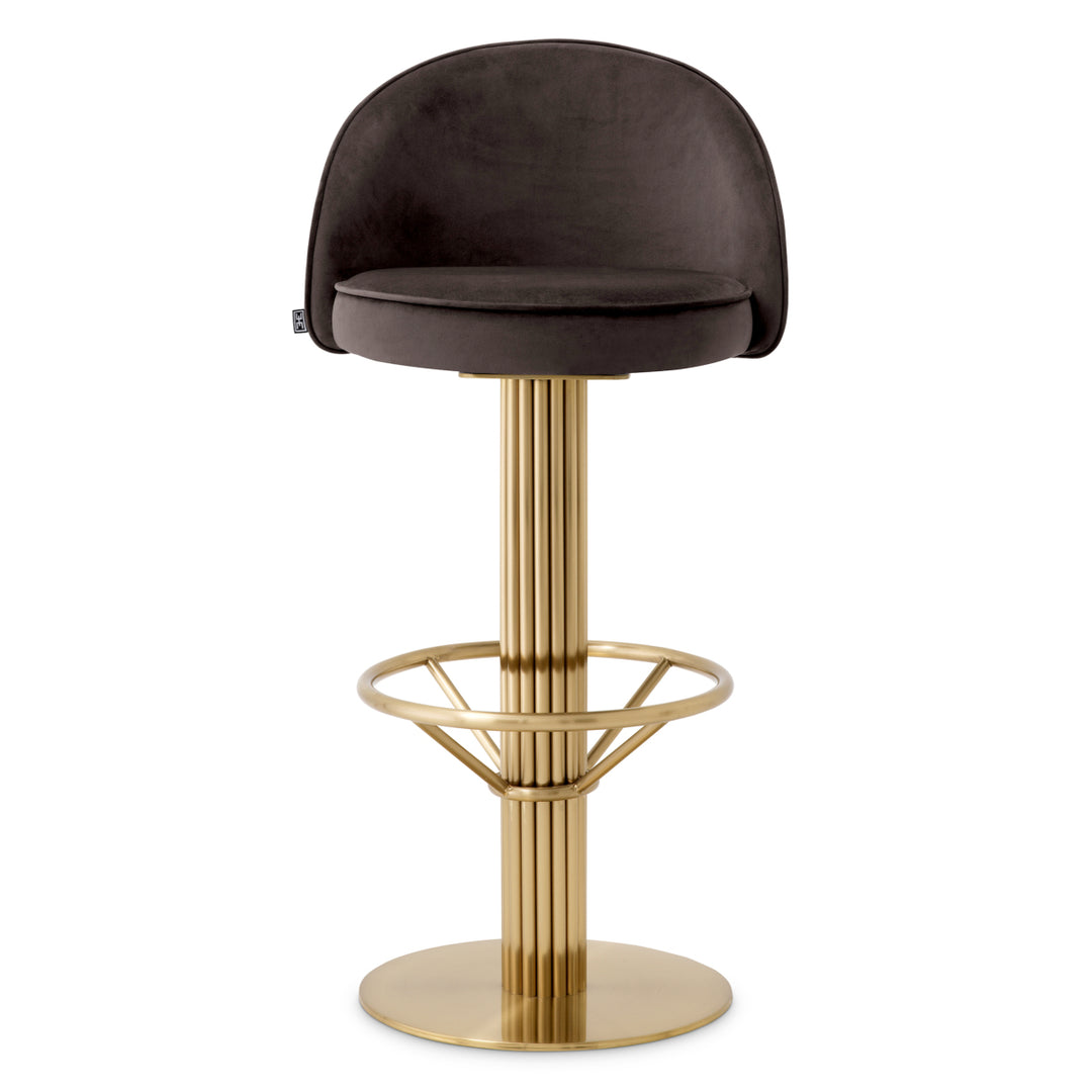 Eichholtz Barstoel Dorland Roche Dark Grey Velvet