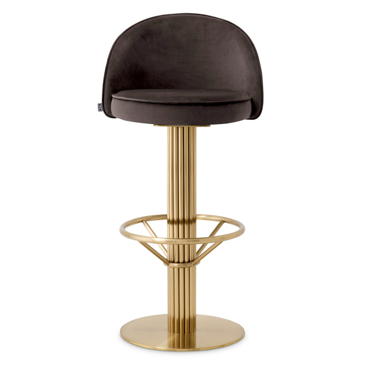 Eichholtz Barstoel Dorland Roche Dark Grey Velvet