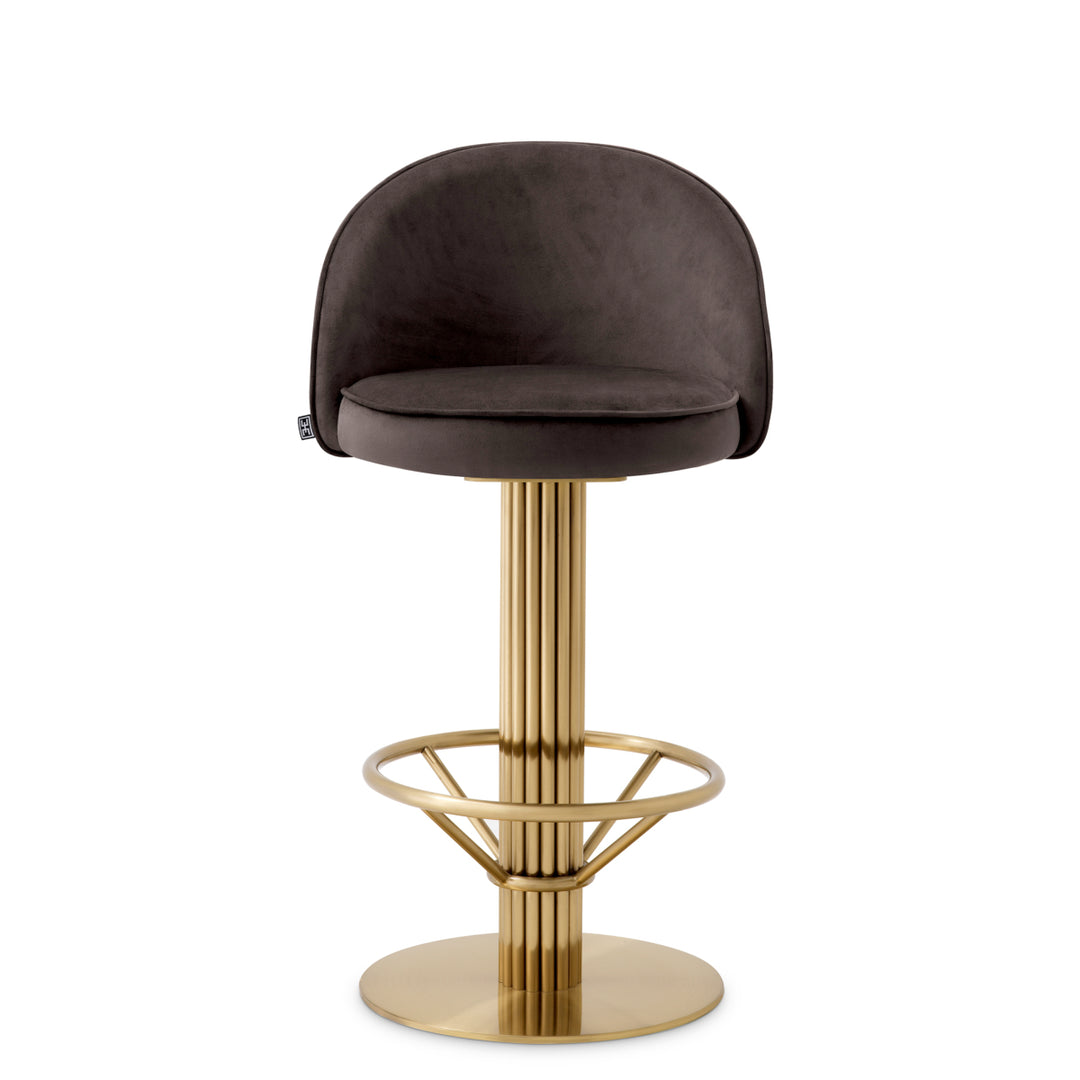 Eichholtz Counter Stool Dorland Roche Dark Grey Velvet