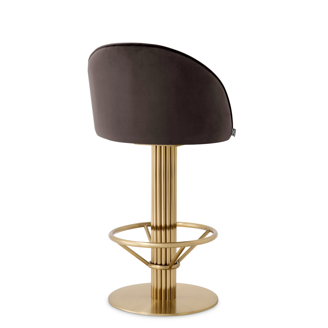 Eichholtz Counter Stool Dorland Roche Dark Grey Velvet