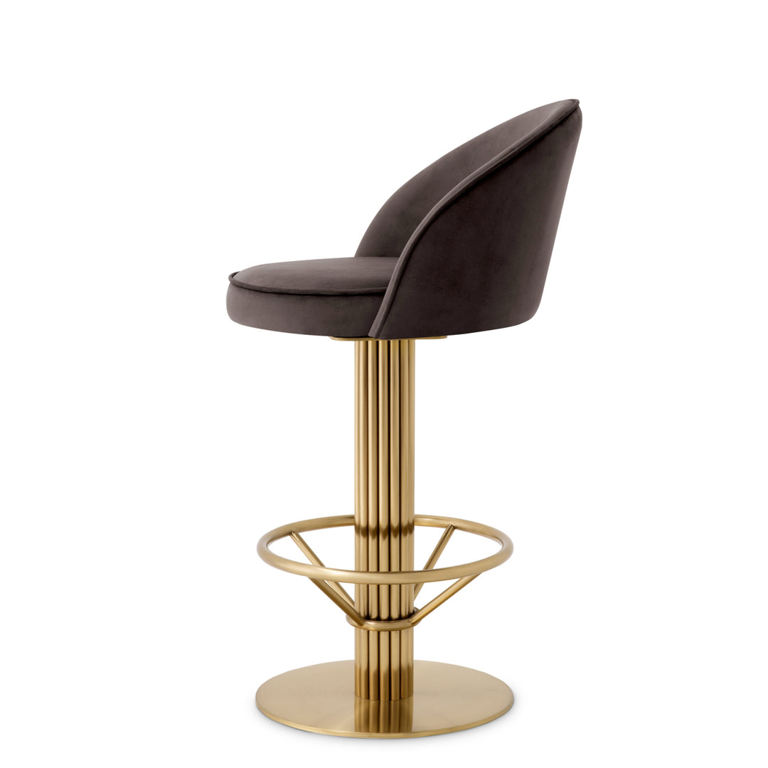 Eichholtz Counter Stool Dorland Roche Dark Grey Velvet