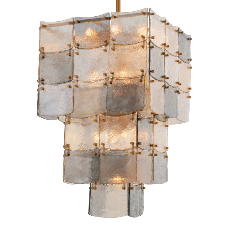 Eichholtz Chandelier Laurent Antique Brass Handmade Glass
