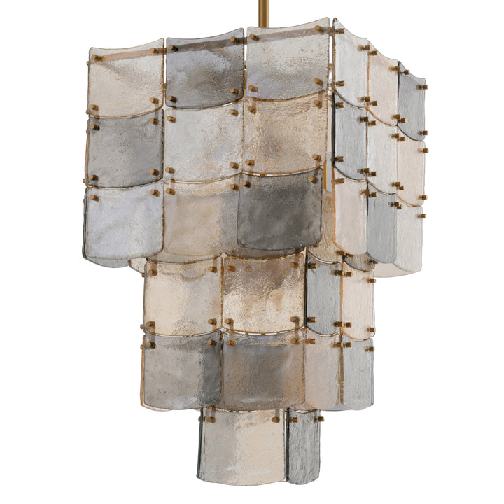 Eichholtz Chandelier Laurent Antique Brass Handmade Glass