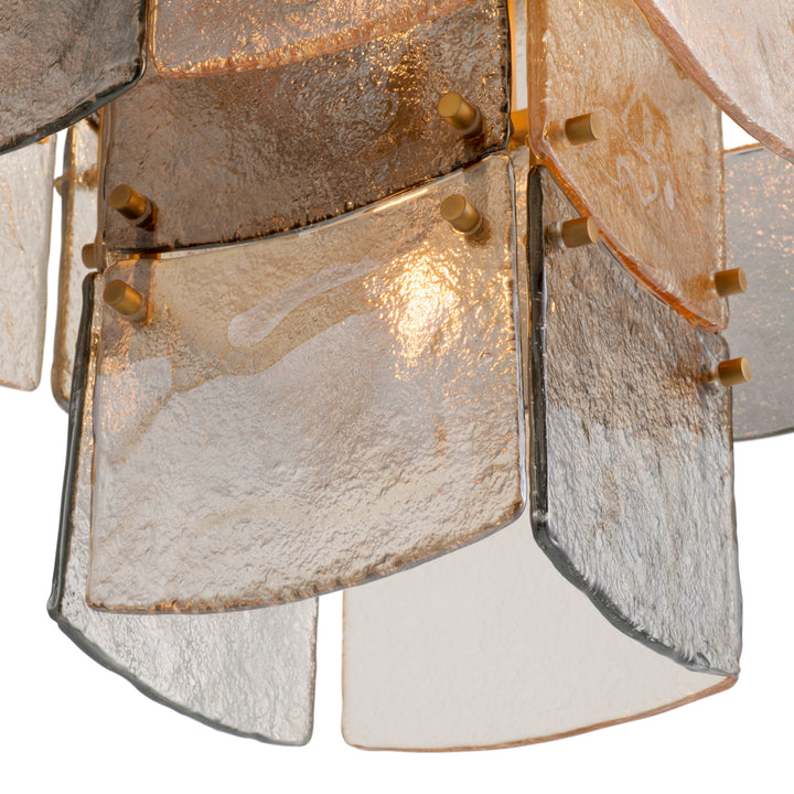 Eichholtz Chandelier Laurent Antique Brass Handmade Glass