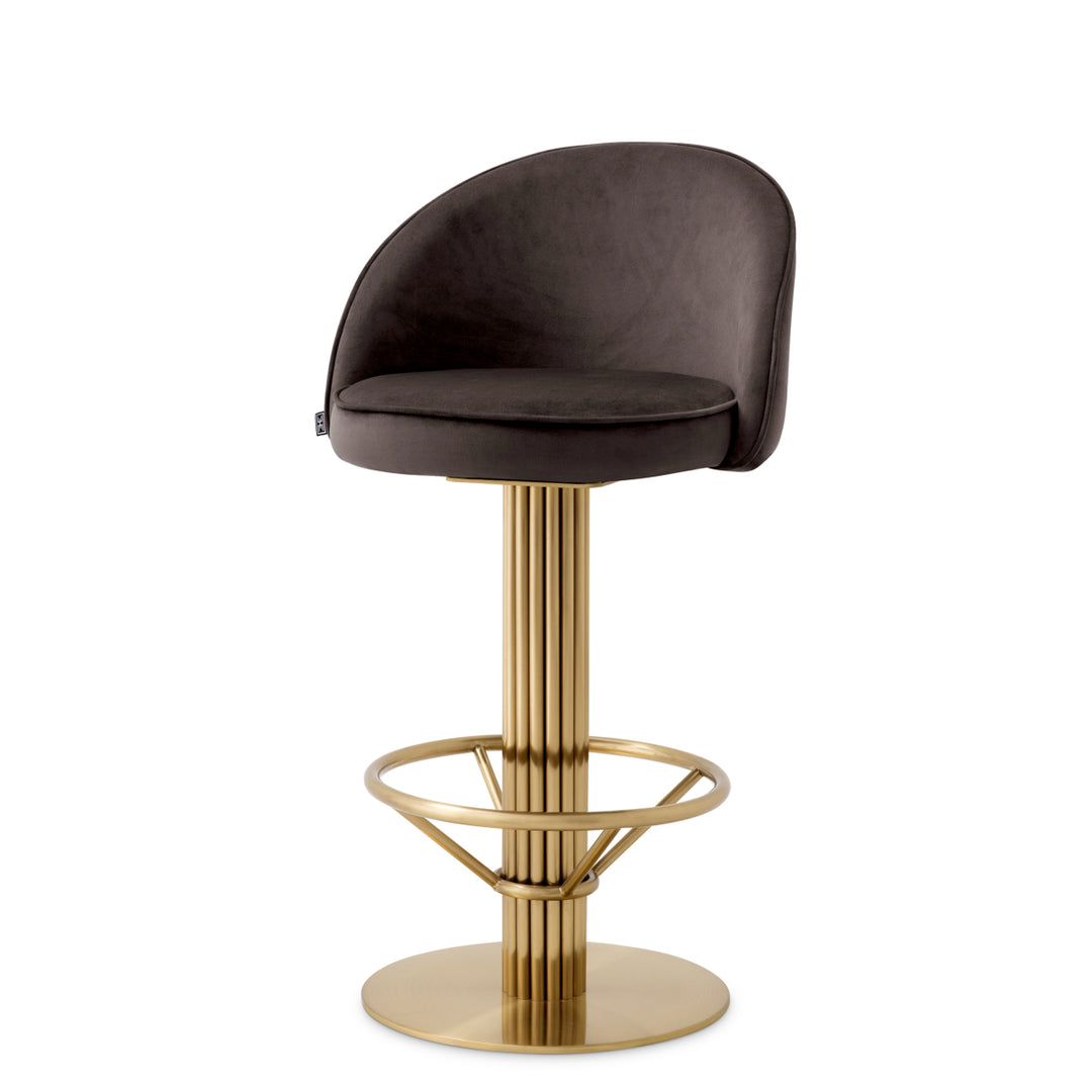 Eichholtz Counter Stool Dorland Roche Dark Grey Velvet