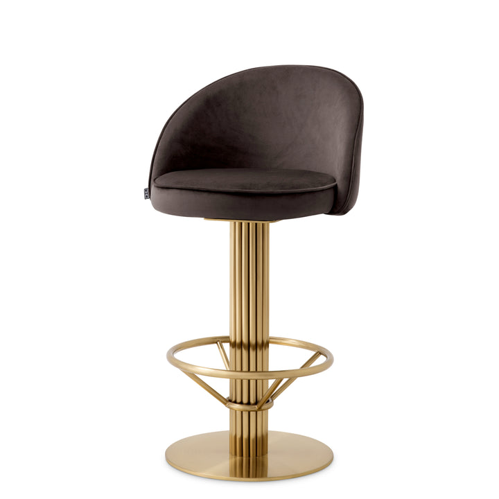 Eichholtz Counter Stool Dorland Roche Dark Grey Velvet