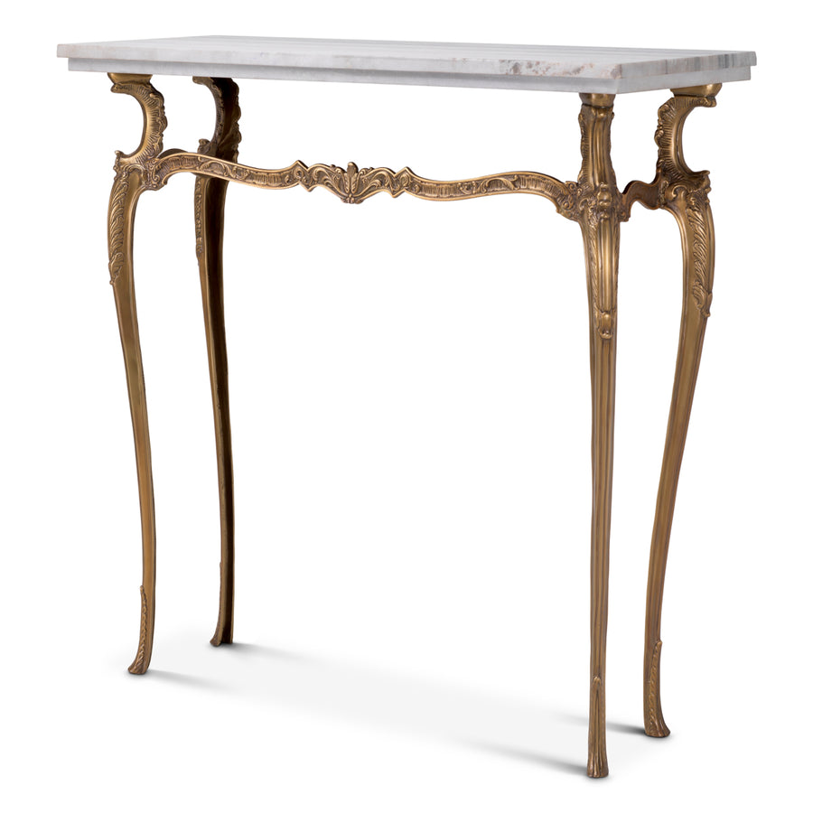 Eichholtz Consoletafel Fabiola Vintage Brass Wit Marmer