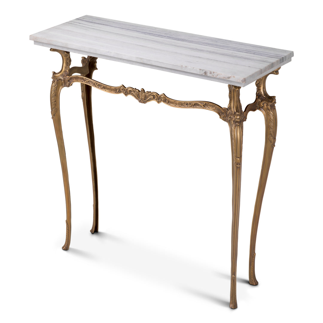 Eichholtz Consoletafel Fabiola Vintage Brass Wit Marmer